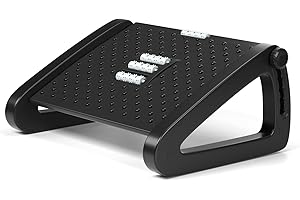 AMUSPK Office Foot Rest - Adjustable Height Footrest Under Desk - Ergonomic Foot Stool with Large Roller Massager for Office, Pressure Relief, Straightening The Hunchback, Father's Day Christmas Gifts