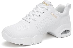 ELIOGN Damskie trampki do tańca buty jazzowe - sznurowane trampki do chodzenia sala balowa na zewnątrz siatka dzielona podeszwa lekkie oddychające damskie buty na platformie