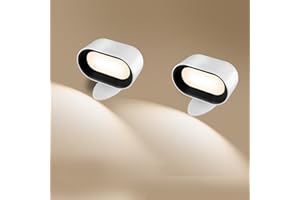 AISUO Wall Light Set of 2, Touch & Remote Control Light, 7 Color Temperature & 5 Brightness Levels, 360 Degree Rotate Ball, Built-in 2500mAh Battery, Rechargeable Wall Light for Bedroom, Living Room