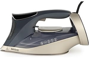 Beldray Fer à vapeur 3200W – Écran tactile LED numérique, contrôle précis de la température, 4 modes de chaleur préréglés, semelle en céramique, vapeur continue, 380ml, cordon 3m, BEL01982VDE