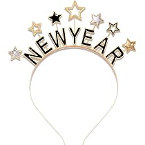 Sparkly Happy New Year 2025 Headband Tiara – Rhinestone Hair Hoop For NYE Parties, Photos & Celebrations-1120013