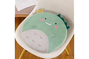 Sarah Duke Sitzkissen Kinder, Runde Stuhlkissen Memory Schaum Sitzkissen Stuhl Sitzpolster Sitz Auflage Tier Bodenkissen Kinder Runden Kissen für Kinderzimmer Schule (Dinosaurier)