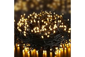 ‎ELEGEAR Elegear 40m 300 diod LED lampki choinkowe z timerem, 8 trybów, zasilane bateryjnie. Idealne do dekoracji wewnętrznych i zewnętrznych: przyjęcia bożonarodzeniowe, ślub w ogrodzie, urodziny. Ciepła biel