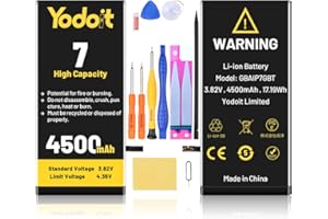 Yodoit Akku für iPhone 7 4500mAh, höherer Akkukapazität Langlebiger Batterie mit hoher Kapazität, Komplettwerkzeugen Reparaturset Kit Kompatibel mit iPhone 7
