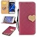 Produktbild Lonchee Samsung Galaxy S7 edge Wallet Tasche Brieftasche Schutzhülle,Liebesschnalle Farbabstimmung Design Hochwertige PU Leder Folio Tasche Case Hülle im Bookstyle mit Standfunktion Kredit Kartenfächer Abnehmbare Handschlaufe(rot)