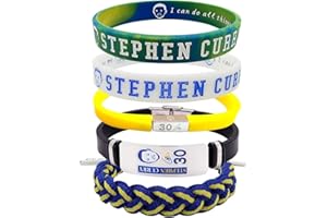 TXIUJOU SC 5Psc Basketball Silicone Bracelet Sports Wristband，Fan Gifts