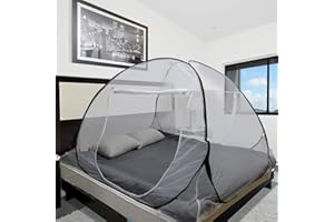 ‎SEKEY Sekey Pop-up Moskitonetz Faltbare Moskitonetz für Doppelbett Bett Baldachin Insektenschutz mit Tragetasche, 200 x 180 x 145cm, Weiß