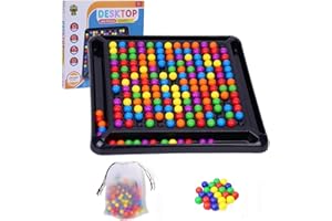 PASLFC Intellektuelles Schachbrett Doppelduell,168 Stück Brettspiel Kugeln,Elimination Brettspiel,Intellectual Chessboard,Rainbow Ball Brettspiel,Schachbrett Bunte Kugeln (Schachbrett -B)