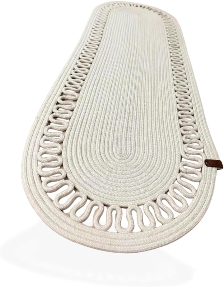 BOHEM JÜT HAIR MASA SEHPA ÜNİTE ÖRTÜSÜ RUNNER AMERİKAN SERVİS YUMŞAK DOKULU DOĞAL MALZEME ÇİFT TARAFLI ISIYA DAYANIKLI EV DEKORU (BEJ, 30 X 70 CM)