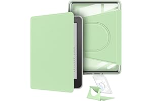 YOUNGME Étui rotatif à 360 degrés pour Kindle 6" (11{^>e<^} génération-version 2024, numéro de modèle RS23CV), design magnétique amovible, support réglable, dos transparent avec mise en veille/réveil