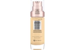 Maybelline Foundation, Dream Radiant Liquid Hydrating Foundation with Hyaluronic Acid and Collagen - Lightweight, Medium Coverage Up to 12 Hour Hydration - 21 Nude