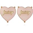 Goldtone Dainty Heart Stud Earrings for Women, Gold
