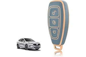 TOOMUME Car Key Cover, TPU Case for Ford Kuga, Puma, Fiesta, Focus, Ecosport, Mondeo, Galaxy, Edge, Grand C-Max, B-Max Mk2 Mk3 Mk4 - Protective Key Fob Cover