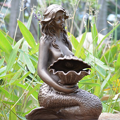 SPRINGBRUNNEN GARTENBRUNNEN SOLAR ZIERBRUNNEN Teichpumpe Set BRUNNEN Solar „Meerjungfrau“, SOLARBRUNNEN GARTENTEICH BRUNNEN SETVOGELBAD WASSERSPIEL für Garten, Terrasse, Teich, Balkon, sehr DEKORATIV, VERBESSERTES MODELL MIT PUMPEN-INSTANT-START-FUNKTION - 6