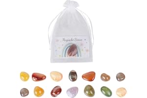 Chanumetal 15 Set Glückssteine für Kinder, 2-3cm Bunte Edelsteine für Kinder mit Magische Stine Regenbogen Grußkarten, Mitgebsel Kindergeburtstag Gastgeschenke