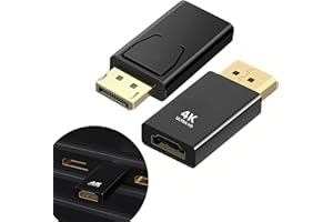 gaubss 2 Pack Displayport to HDMI Adapter, 4K DP to HDMI Converter Displayport 1.4V Nickel Plated, DP Male to HDMI Female for Desktop, Laptop, Projector, HDTV