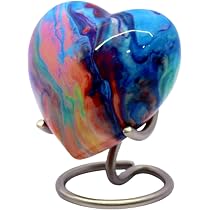 Urne Funéraire Commémorative En Métal - Blanc Sculpté - Petite Taille Pour Souvenir - ESplanade