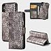 Produktbild iPhone X Hülle,Leweiany iPhone X Handyhülle Echt Leder Geldbörse Flip Folio Bookstyle Hülle Ledertasche Abnehmbare Magnetische Lederhülle Standfunktion Handytasche Vintage Serie Krokodil Muster PU Leder Cover mit Kredit Karten Fach Geldklammer Premium Leder Handy Schutzhülle Klapphülle Bronze Standhülle Cover Schlanke Leder Wallet Tasche Flip Brieftasche Etui Schale Hülle für Apple iPhone X 5,8 Zoll