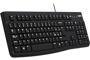 Logitech K120 Tastiera Cablata Business per Windows/Linux, USB, Tasti ‎Silenziosi, Anti Schizzi, Barra Spaziatrice Curva, ‎PC/Laptop, Layout Italiano ‎QWERTY