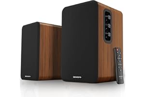 MEVOSTO Altavoces de Estantería Activos, 36W RMS BT 5.4 Altavoces de computadora con Entrega de Audio USB y 5'' Woofer, Tweeter de Cúpula de Seda, Ajuste de Bajos y Agudos, RCA/AUX para PC, TV