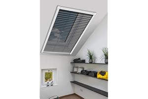 Schellenberg 70991 Insektenschutz-Plissee für Dachfenster – 114 x 160 cm in Weiß