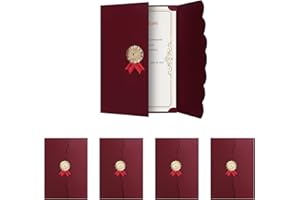 ‎XGOPTS XGOPTS 5 Stück Urkundenmappe A4 Karton Vergoldet Dokumentenmappe 300 g/m²Hochwertige Übergabemappen Urkundenhülle für DIN A4 Papier(Rot)