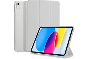 4UBonLife Custodia Per iPad 11ª Generazione A16 11 Pollici 2025, iPad 10ª Generazione10,9 Pollici 2022, Cover Protettiva Sottile e Leggera con Retro Rigido Traslucido Guscio Cover, Grigio Chiaro