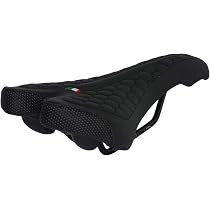 Sella Per Bici Montegrappa SM Eletta Gel 1150 - Made In Italy, Nera, In Ecopelle Con Imbottitura Gel, 275x135 Mm