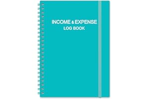 HEVEBOIK Income & Expense Log Book - Income and Expense Ledger Book for Small Business, Accounting Bookkeeping Tracking Ledger Log Book for Woman and Man, 5.8" x 8.3", Teal