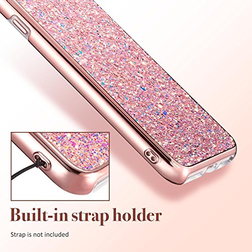 ESR Funda iPhone 7  iPhone 6   6S ESR C  rcasa Lujosa Brilla  Protecci  n a Pantalla y C  mara   Pl  stico Duro Exterior   TPU Blanda Interior para Apple iPhone 7  iPhone 6   6S de 4 7  - Oro Rosa