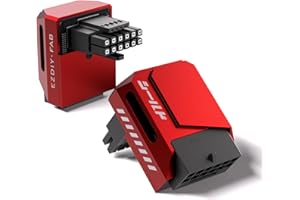 EZDIY-FAB Adattatore di Alimentazione per GPU Shield PCIe 5.1-Adattatore a 16Pin 12VHPWR/12V2x6 für 12+4pin RTX 3090Ti 4070Ti 4080 4090 GPU,Angolo Retto di 90 Gradi -Tipo RVS,Rosso,1Pack