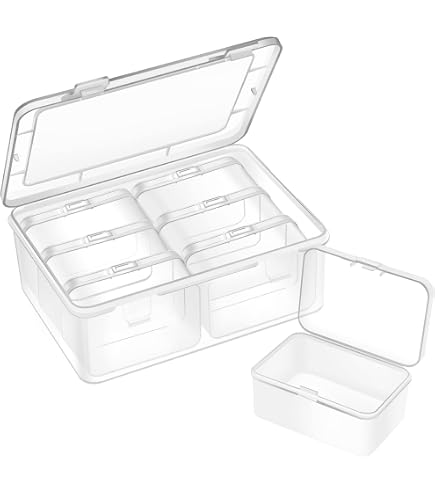 SATINIOR 12 Kleine Transparente Aufbewahrungsboxen Mit Klappdeckel – 3,5x3,5x1,8 Cm, Für Perlen & Basteln