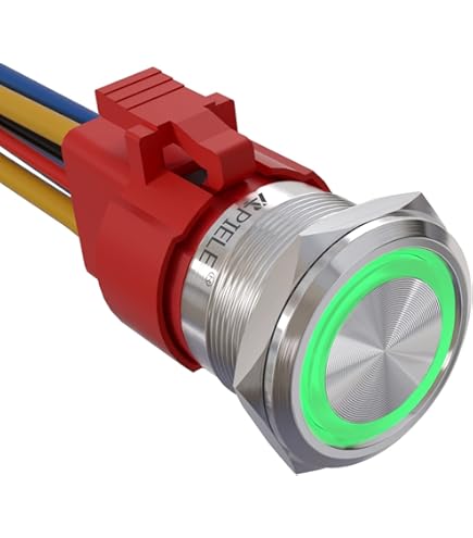 Pulsante Momentaneo LED 22mm - 12V/24V, Impermeabile IP65, Per Auto E Barche - Foto 2