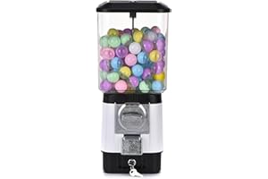 STWBHW Candy Vending Machines,Coin Operated Bubble Gum Machine,200 Empty Balls, 100 Stainless Steel Tokens,Coin Operated Gumball Bank for Toy Capsules Bouncy Balls Candy,for Game Stores(Silver)