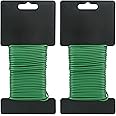 KINGLAKE 2Pcs x10M 2mm Green Garden Soft Tie, Garden Flexible Wire Tie Plant Twist Wire Plastic Coated