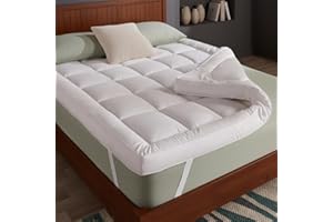 HOME AND LIVING HNL® Luxury Hotel-Quality Mattress Topper Double Bed | 10cm Extra Thick Microfiber Double Mattress Toppers with Elastic Corner Straps, Deep Cooling Doubles Topper | Soft, Breathable & Machine Washable