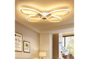 AHQX Moderno LED 42W Plafoniera Soggiorno Luce Bianco Illuminazione Soffitto Farfalla Design Ciondolo Acrilico Metallo Dimmerabile Con Telecomando Camera Letto Ristorante Boys Girl Lampadario