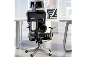 XUEGW Ergonomisk Kontorsstol,Gamingstol med Högt Ryggstöd och,3D-armstöd och Justerbart Huvudstöd,Bekväm Datorkontorsstol med