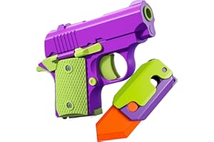 BLOOOK Fidget Toy,Antistress Pistola Giocattolo,Stimming Toys,Cubo Anti Stress Gadget,Regali Fidget Slider per Adulti e Bambini da Scrivania,Ideale per Ansia, ADHDs, OCD e Autismo (Verde Viola)