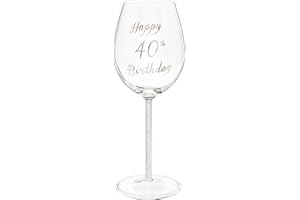 Verre à vin Maturi 40e anniversaire avec cœur gravé et détails en diamant
