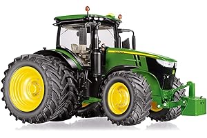 WIKING 077846 John Deere 7310R Modelltraktor mit Zwillingsbereifung, 1:32, Metall/Kunststoff, Ab 14 Jahre, Viele Funktionen, Wechselbare Räder, Motorhaube zum Öffnen, Bewegliche Sitze