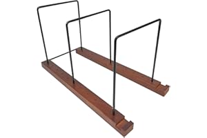 Btstil Vinyl Record Storage Holder, Display Up to 70 LP Albums DVDs CDs, Solid Wood Vinyl Holder lp Storage Box Shelf Stand, Record Dividers Stand Organize for Modern Home Office Desktop Decor (M)