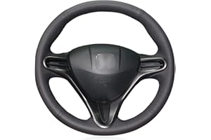 Mewant Housse de volant de voiture en microfibre Noir pour Honda Civic 8 Civic 2006 2007 2008 2009 2010 2011 (3 rayons)