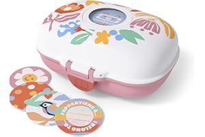 monbento - Boite a Gouter Enfant Gram graphic Papercut - Boite a Gouter sans BPA Ideale pour Ecole, Pique-nique, Vacances - Boite a Gouter Fille avec Motif Fleurs - Personnalisable et Résistante