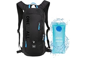 ‎LOCAL LION LOCAL LION Fahrradrucksack Skirucksack klein für Damen Herren 6L/10L/12L Ultraleicht wasserdicht zum Skifahren Radsport Camping schwarz grün