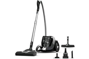 Rowenta Green Force Cyclonic Effitech, Aspirador sin Bolsa, 500 W, Silencioso, Bajo Consumo, HEPA, Ideal Mascotas, 2,5 L, 3 Velocidades, Accesorios, Negro y Azul, RO7C66