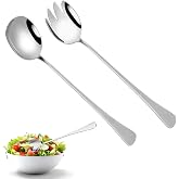 LightBeacon 2 Pieces Salad Cutlery Set 28 cm, Salad Cutlery Stainless Steel, Salad Spoon, Salad Fork, for Kitchen, Hotels