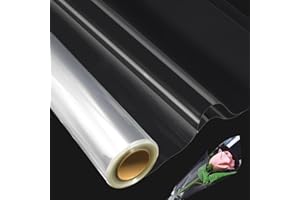 OTMVICOR Emballage de cellophane transparent, rouleau de cellophane d'emballage de 80 cm x 30 m pour paniers, biscuits d'anniversaire, cadeaux, emballage de paquets de Pâques