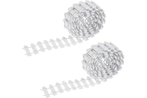 ASOENTIWOX 2 Stück Wichtel Zubehör Miniatur Deko, Puppenhaus Zubehör Fences, Fairy Garden Holzzaun, Puppenhaus Garten Miniatur Wichtel Zaun DIY Dekor Weihnachten (90 x 5cm weiß)