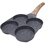 Bobikuke Egg Frying Pan, Non-Stick Poached Egg Pan Pancake Pan Aluminum Fried Egg Pan Induction Compatible - Black